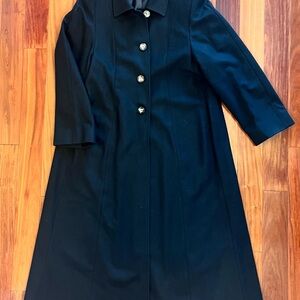 Harve Benard Stylish Black Trench Coat Sz 14P